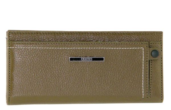 Women's olive leather lightweight wallet T?rkiye KARYA 1183-50